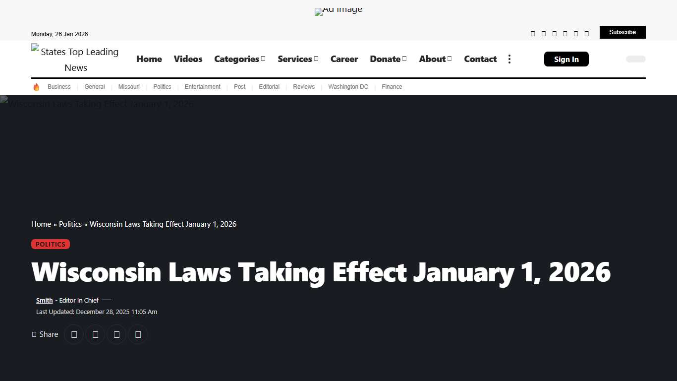 Wisconsin Laws Taking Effect January 1, 2026 - STL.News